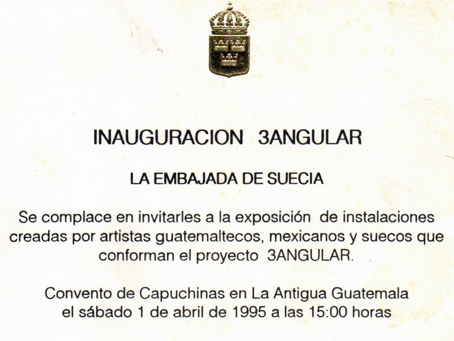Invitación o fotografía: Monasterio de las Capuchinas, 1995