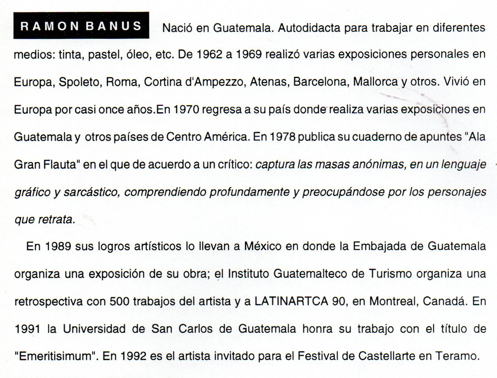 Invitación o fotografía: Monasterio de las Capuchinas, 1995