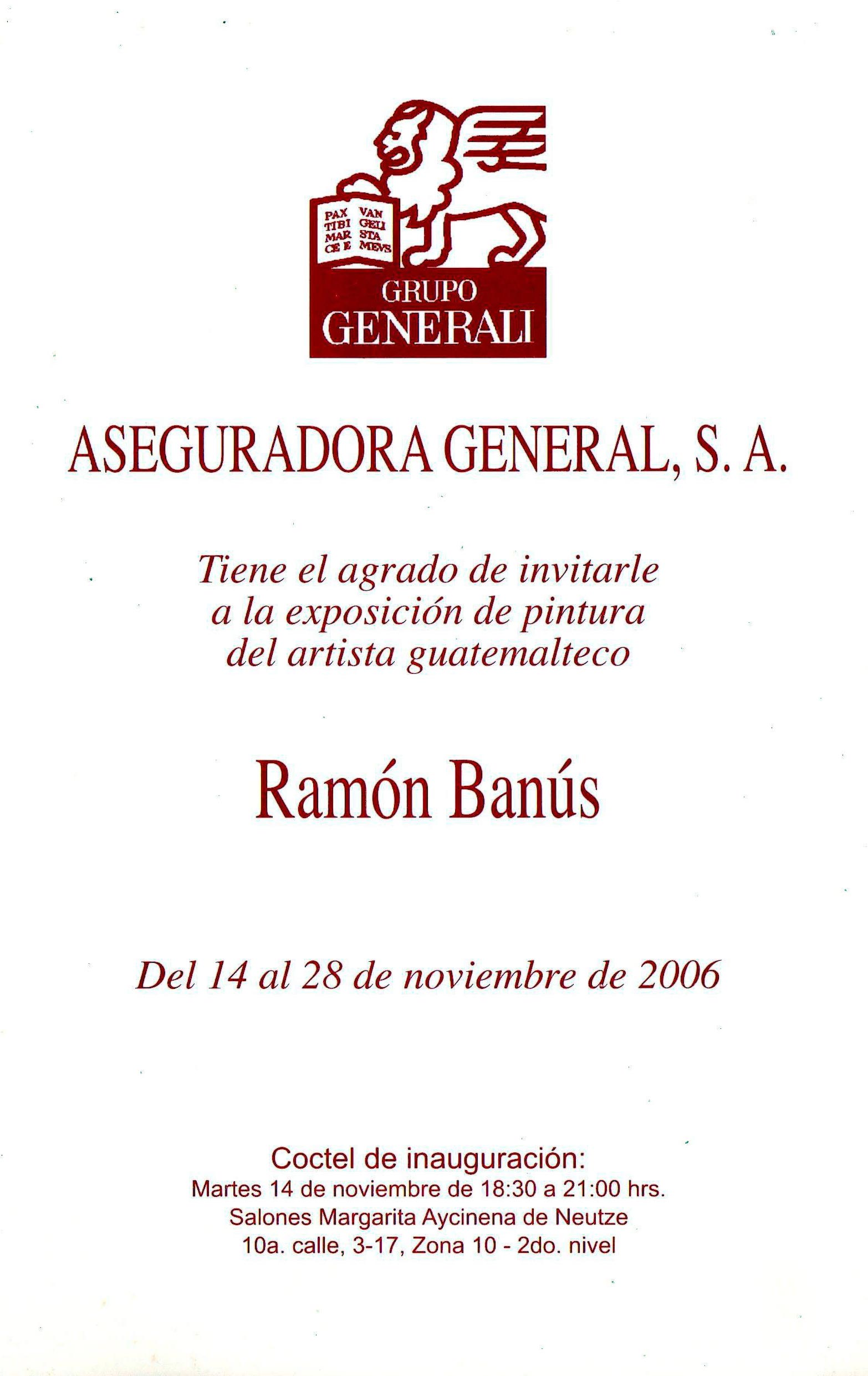 Invitación o fotografía: Aseguradora General, S.A., 2006