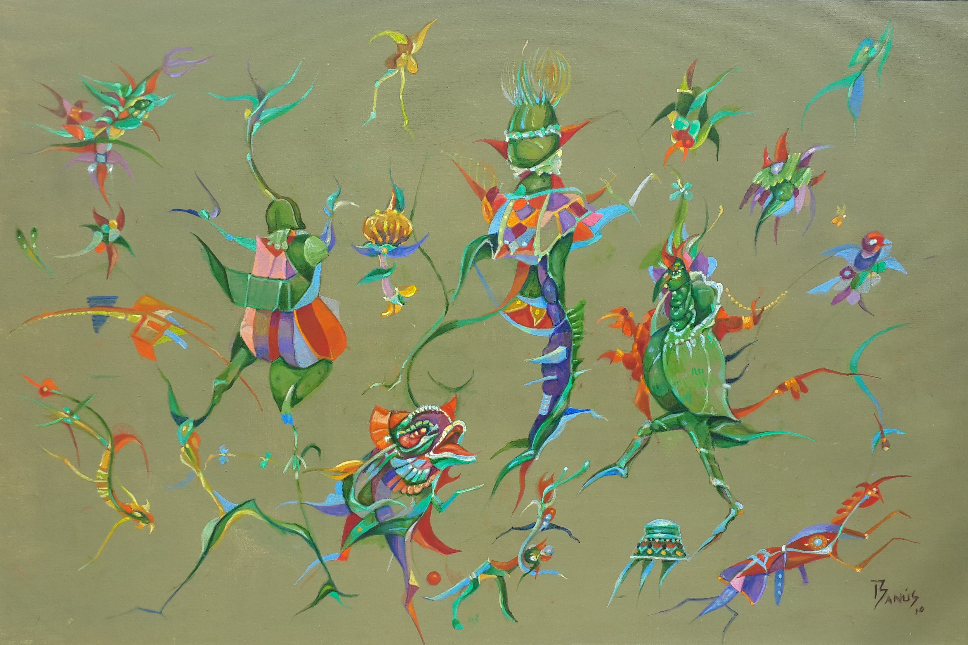 Juego pareidólico verde, Óleo, 2010