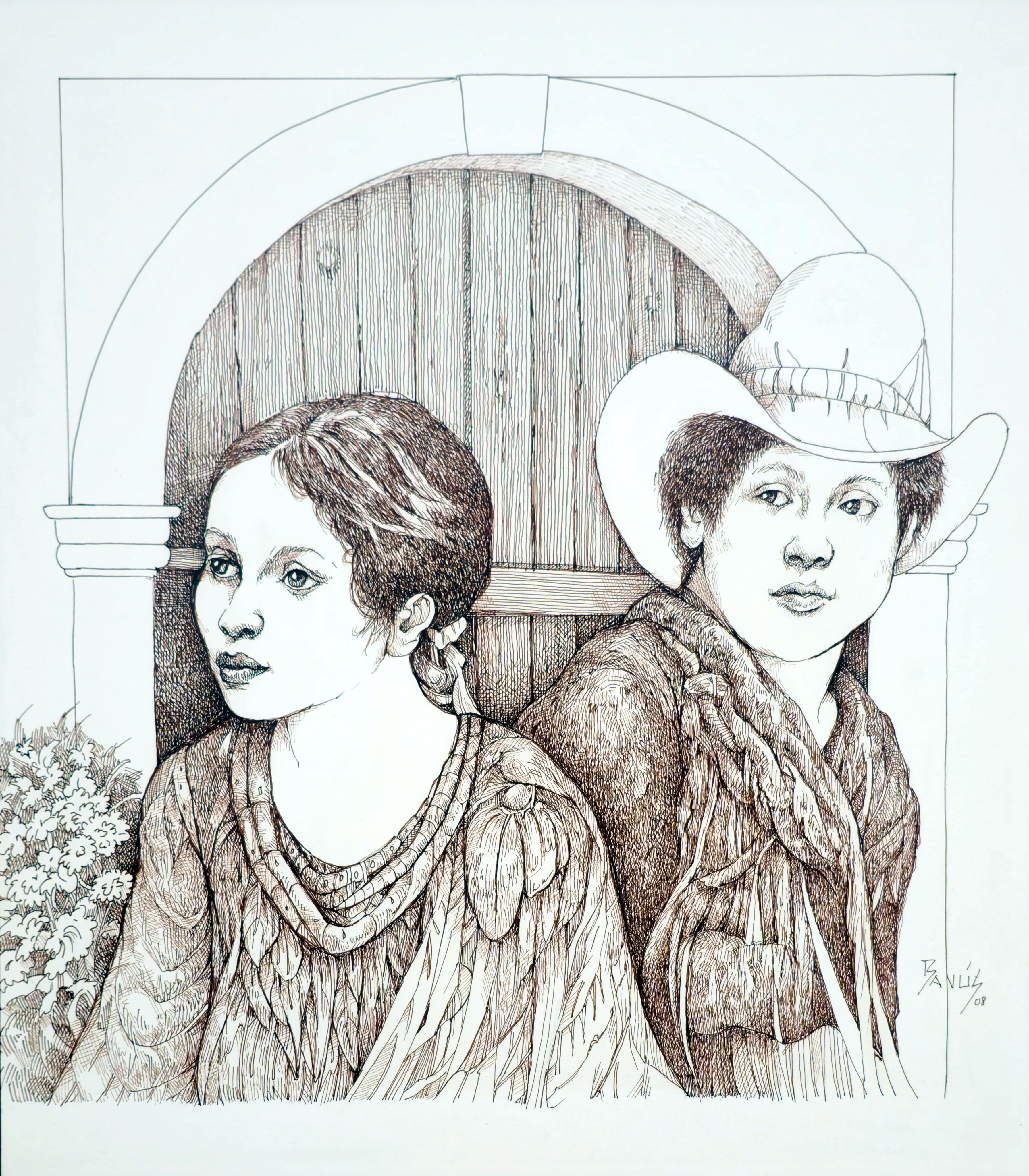 Inocencia, Tinta sobre cartón ilustración, 2008