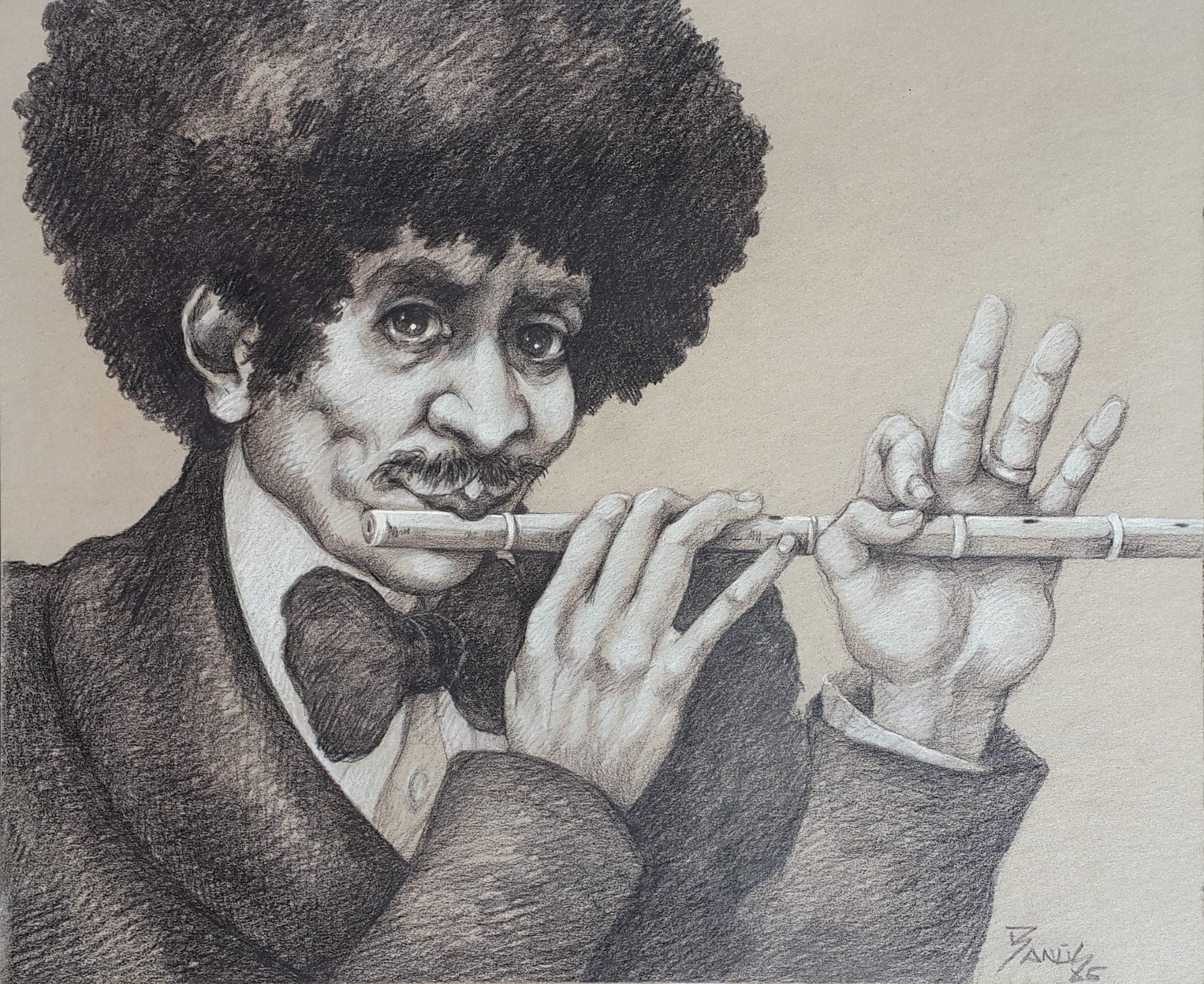 A la gran flauta, Técnica mixta, 1985
